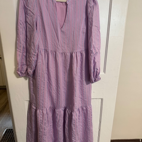 Tuckernuck Pomander Place Lavender Stripe Alora Maxi Dress Small - Picture 5 of 9